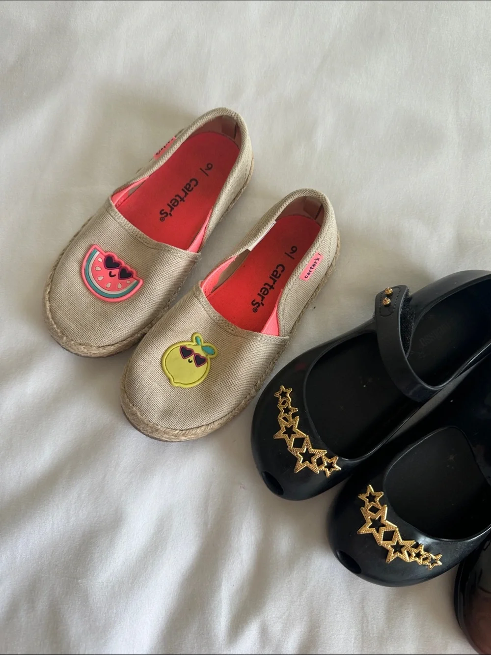 Bundle 3pairs Girls shoes Carter’s sz9 Mini Melissa size 10 /THEE BRON SIZE 9